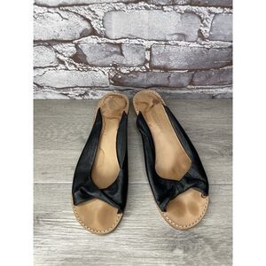 Martha Davis San Francisco Black Leather Open Toe Kitten Heel Sandals Women 39EU